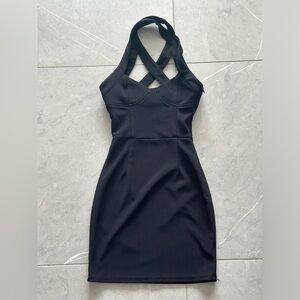 Black Tobi mini dress Criss cross